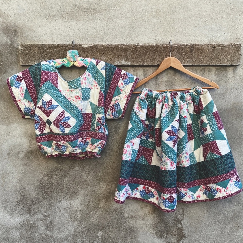 Vintage Quilt Top Skirt Set (dress look)